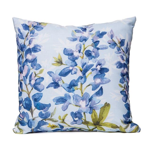 Bluebonnet Watercolor Accent Pillow