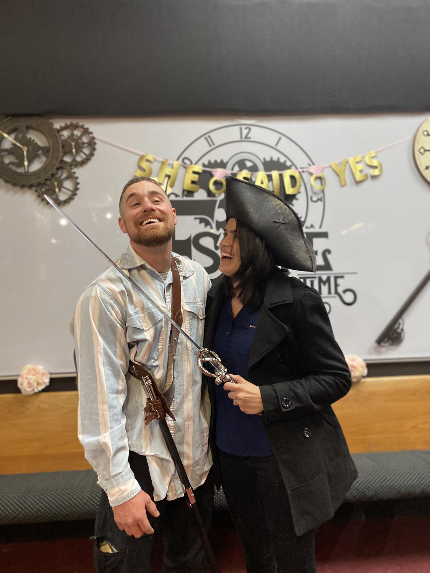 I said "Yes!".... at a pirate-themed escape room lol