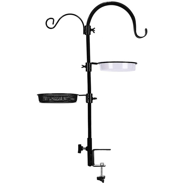 Deck Hook Bird Feeder Pole Bird Feeder Porch Multi Hook Bird Feeding Station Kit Multi Feeder Hanging Kit Premium Bird Bath for Attracting Wild Birds Bird Feeder Planter Hanger (Bird Feeder Poles)