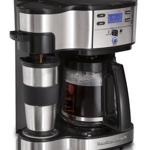 Hamilton Beach 49980A Coffee Maker, Single Serve, Black/Stainless Steel