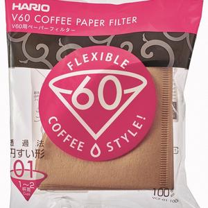 Hario V60 Paper Coffee Filters, Size 01, 100 Count, Natural