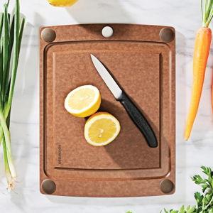 Epicurean All-In-One Cutting Board with Non-Slip Feet and Juice Groove - Non-toxic, Dishwasher Safe, Made in the USA, 11.5" x 9", Nutmeg