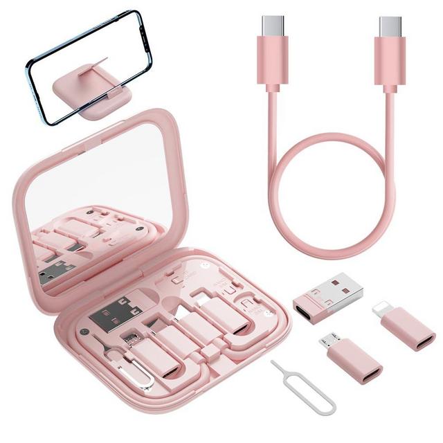 USB-C to USB Adapter, USB C Male Cable Box Contains Makeup Mirror/USB C Cable/Micro USB to USB C/USB A to USB C, Cell Phone OTG Adapters for iPhone 14/15, Google Pixel, Samsung Galaxy…