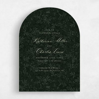 Green Arch Wedding Invitation - Emma Portrait