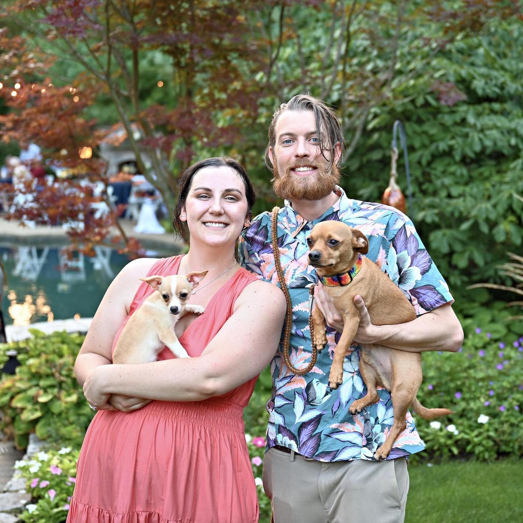 Our precious family, pups included (Bambi with Jackie, Ty with Nick)