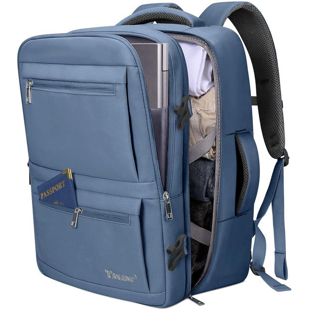 BALEINE Travel Backpack for Women Men, Large Sturdy Carry On Laptop Backpack Gifts for Business, Casual, Weekender, Hiking (Large, Dusty Blue)