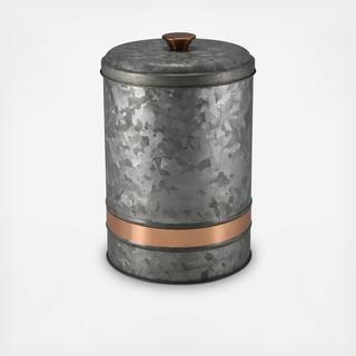 Galvanized Iron Canister with Copper Band