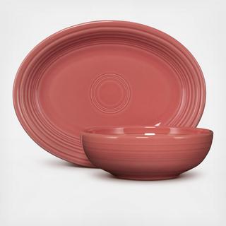 2-Piece Serve Set Oval Platter & Bistro Bowl