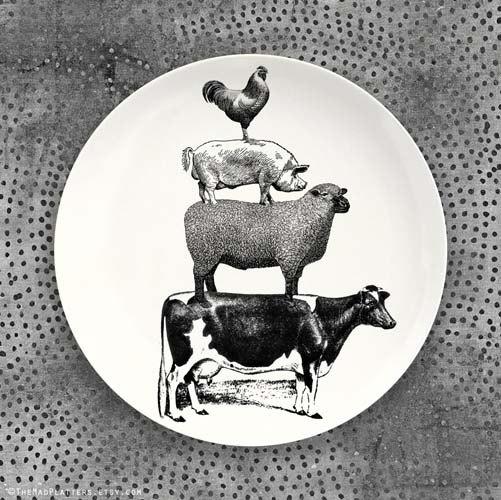 Animal Stack melamine plate