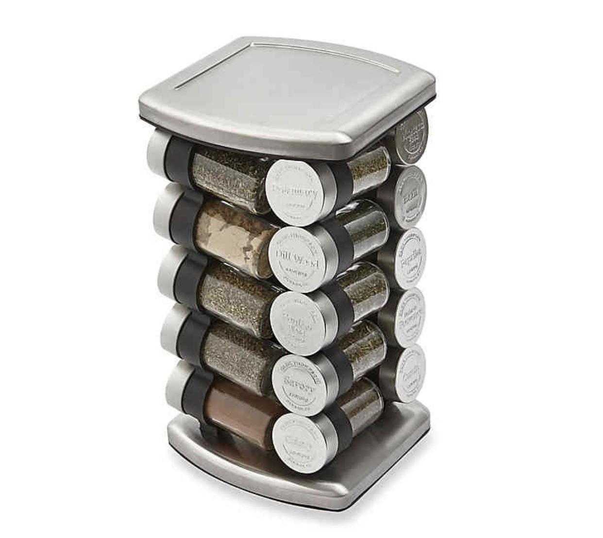 Olde Thompson 20 Jar Embossed Revolving Spice Rack