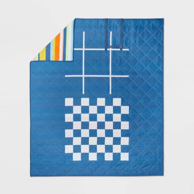 72" x 60" Game and Striped Picnic Blanket - Sun Squad™