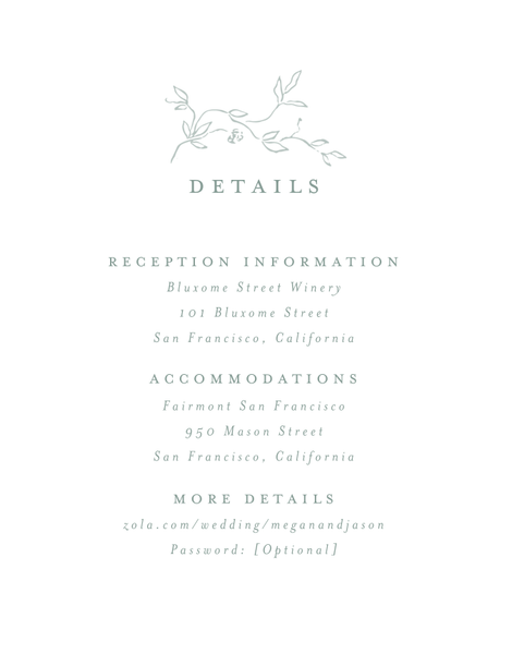 Juniper | White | Zola Wedding Enclosure Cards