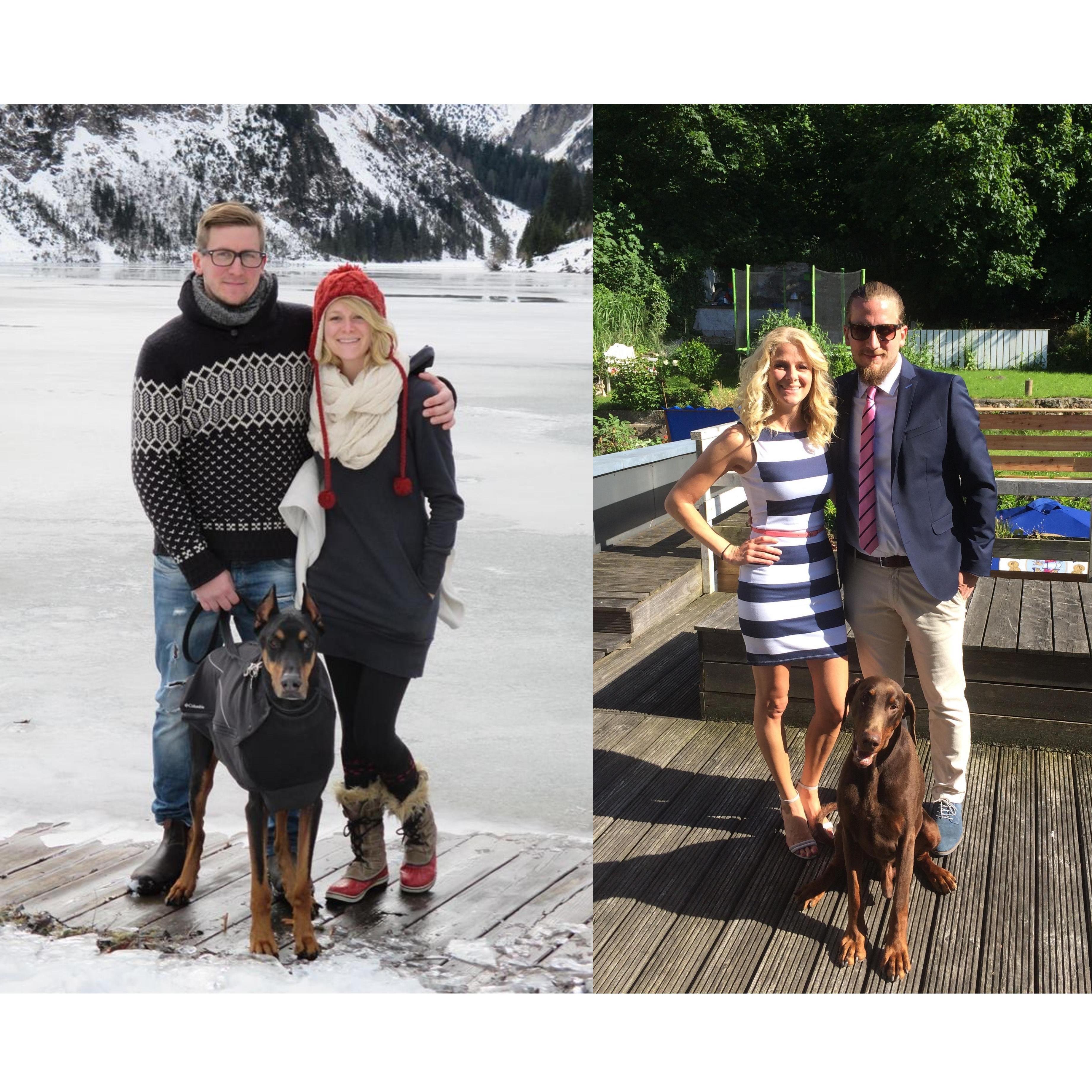 For the first 5 years, Hanna & Nils made a home and family together with Moses (left) and Charley (right) in Plön, Germany.