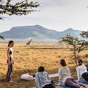 Couples Yoga in the African Wild