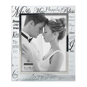 Malden® 8-Inch x 10-Inch Mirrored "Mr. & Mrs." Photo Frame