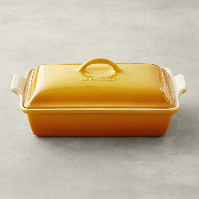 Le Creuset Stoneware Covered Rectangle Casserole, 4-Qt., Nectar