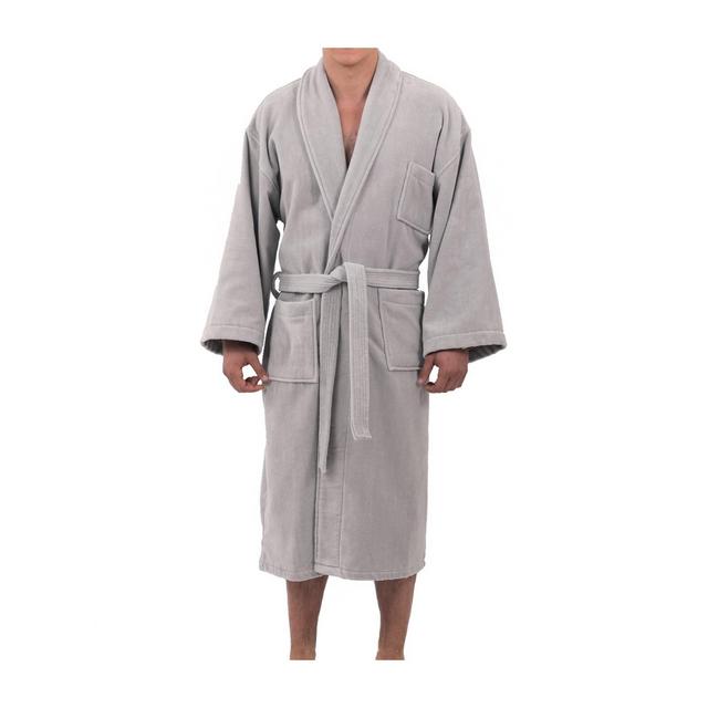 Alpine Swiss Pure Cotton Mens Terry Cloth Bathrobe Super Absorbent Spa Robe GRY ML