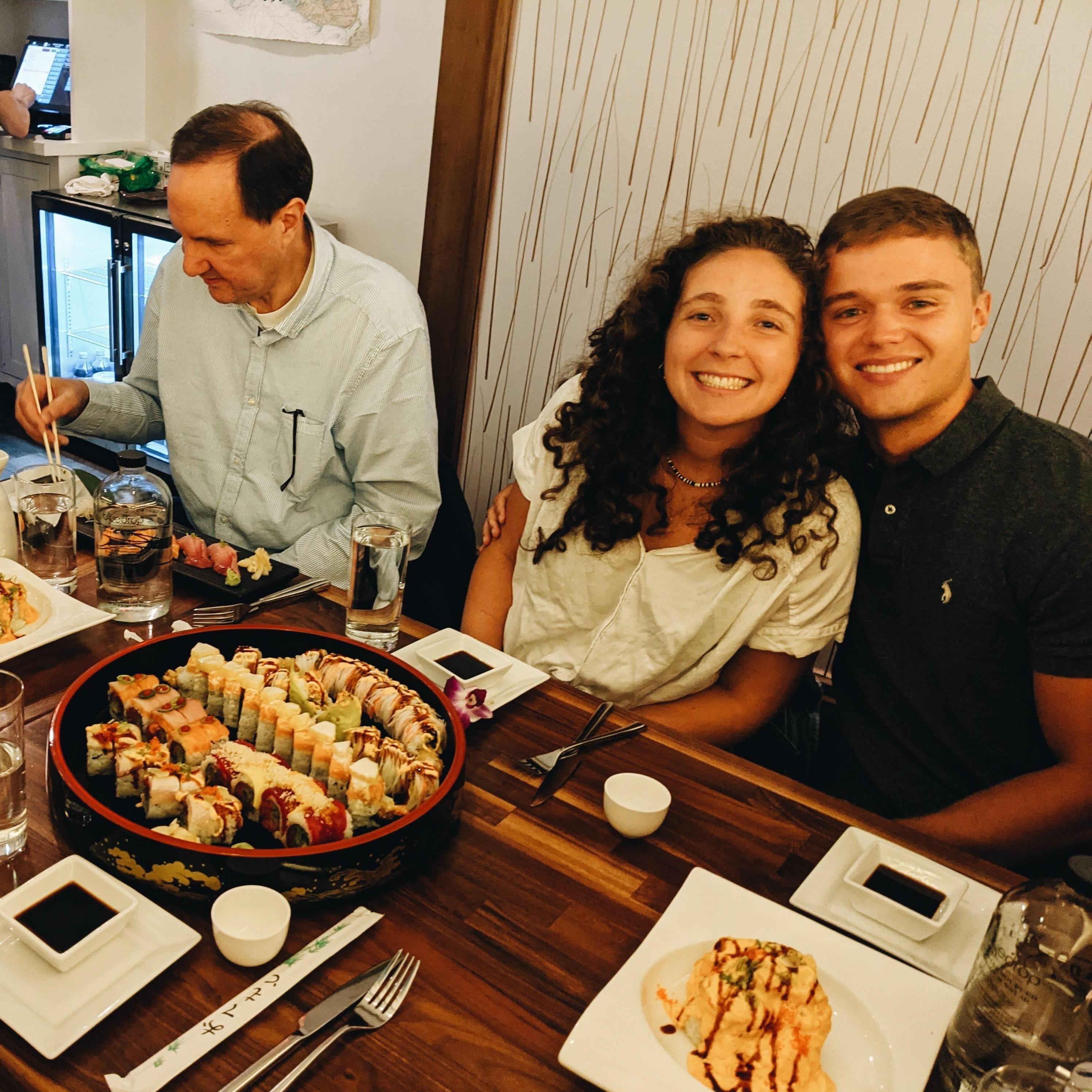 Engagement celebration dinner at our favorite sushi place in Cape Cod