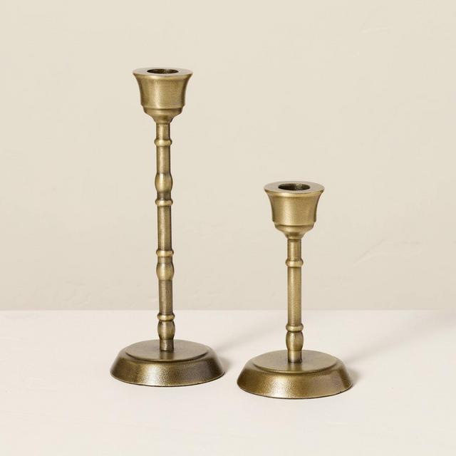 Brass Taper Candlesticks Antique Finish - Hearth & Hand™ with Magnolia