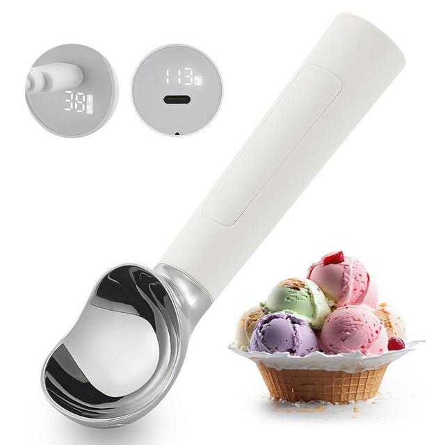 Heated Ice Cream Scoop Electric Ice Cream Scoops Best Rated, Rechargeable Icecream Scoop with LED Display, IP67 Waterproof, Professional Ice Cream Scoop for Hard Ice Cream, Best Icecream Scooper