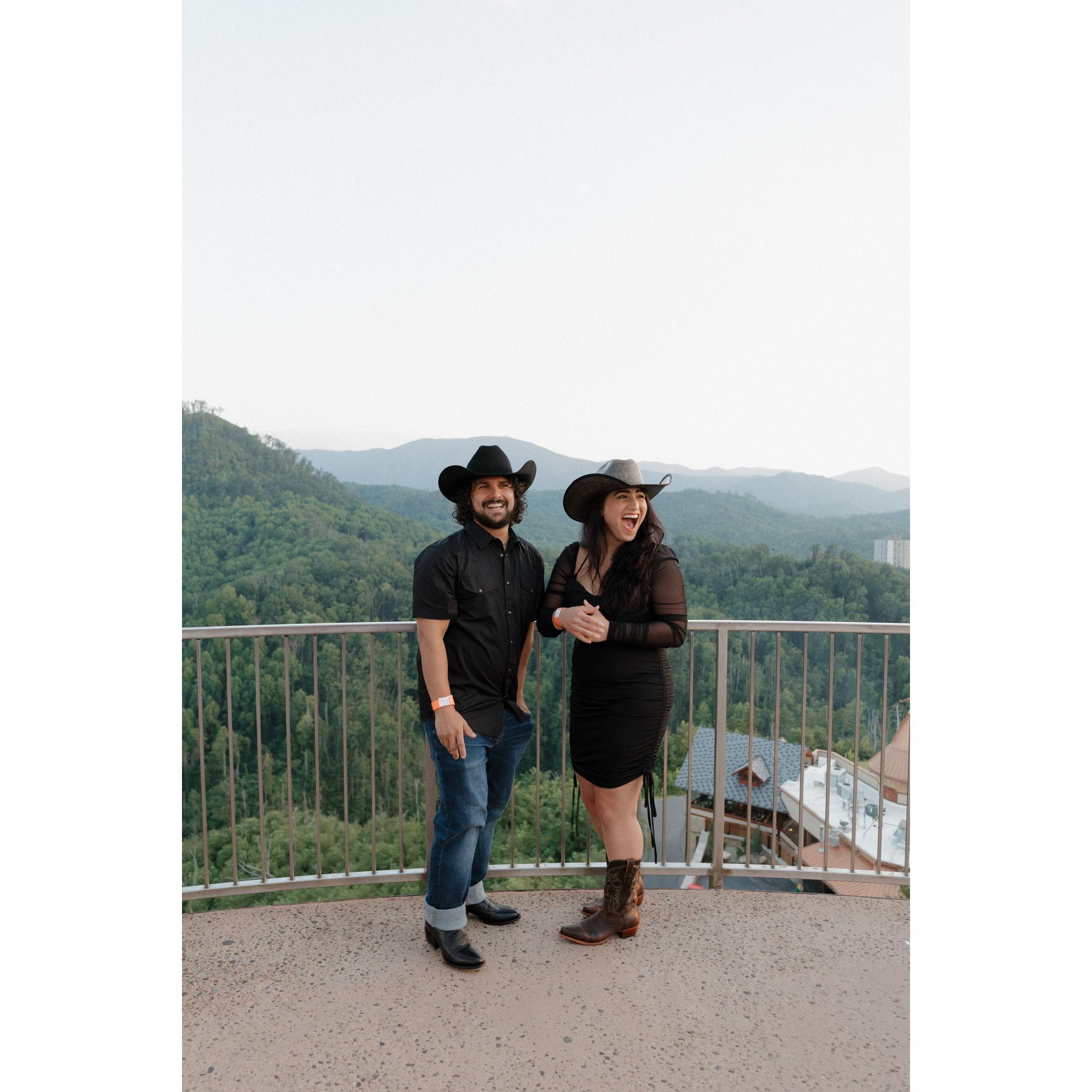 Both of us realizing there were a bunch of people watching us