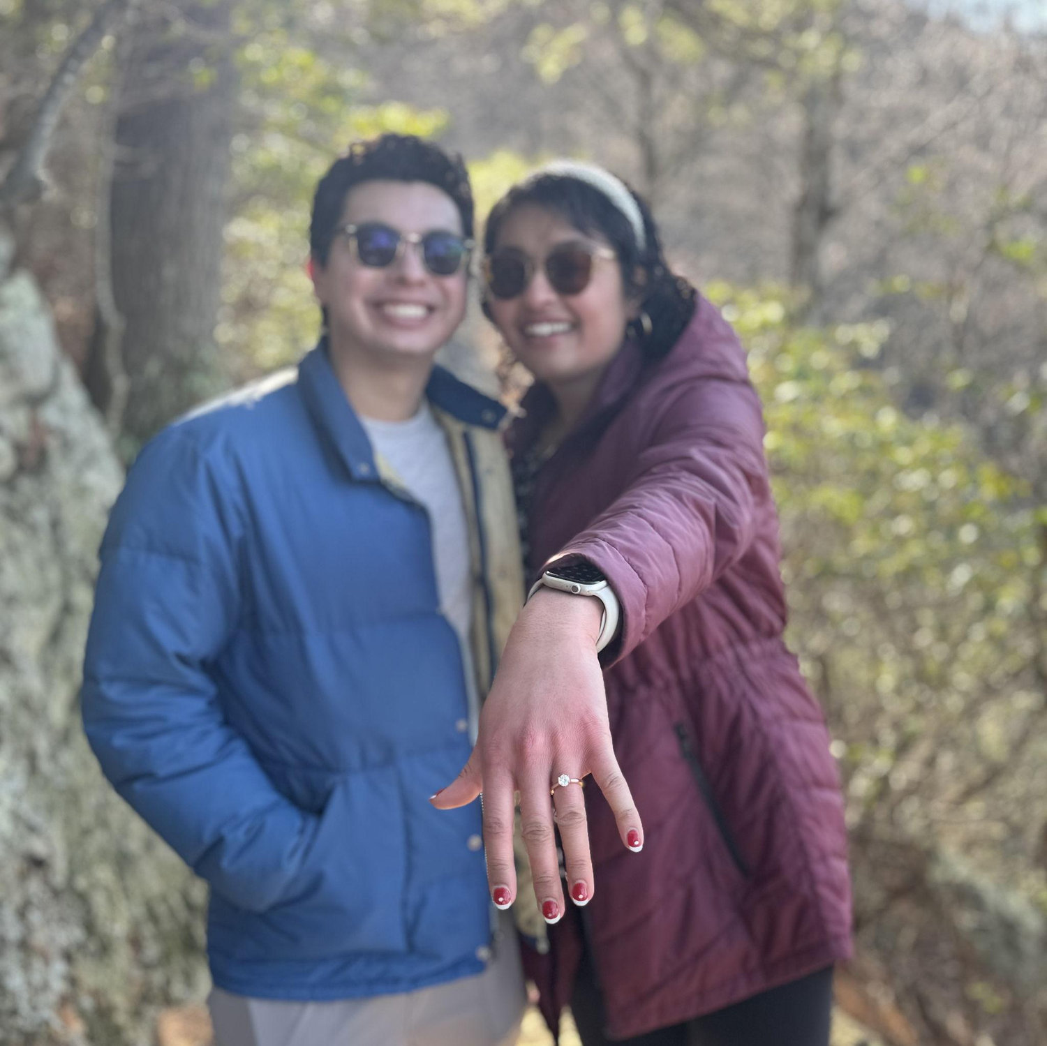 Kopal showing off the beautiful ring that Griffin picked out!