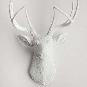 The Templeton, Large Faux All White Deer Head Wall Mount