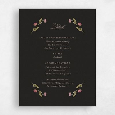 Black Summer Wedding Enclosure - Isolde Foil