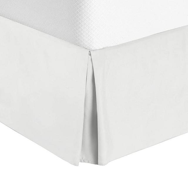 Pleated Bed Skirt, Wrap Around Bed Skirt, Easy Fit 14” Inch Bed Skirt, Soft Double Brushed Premium Microfiber Ruffle Bed Skirt, Luxury Bedskirt, Hotel Quality Dust Ruffle, Queen Bed Skirt White