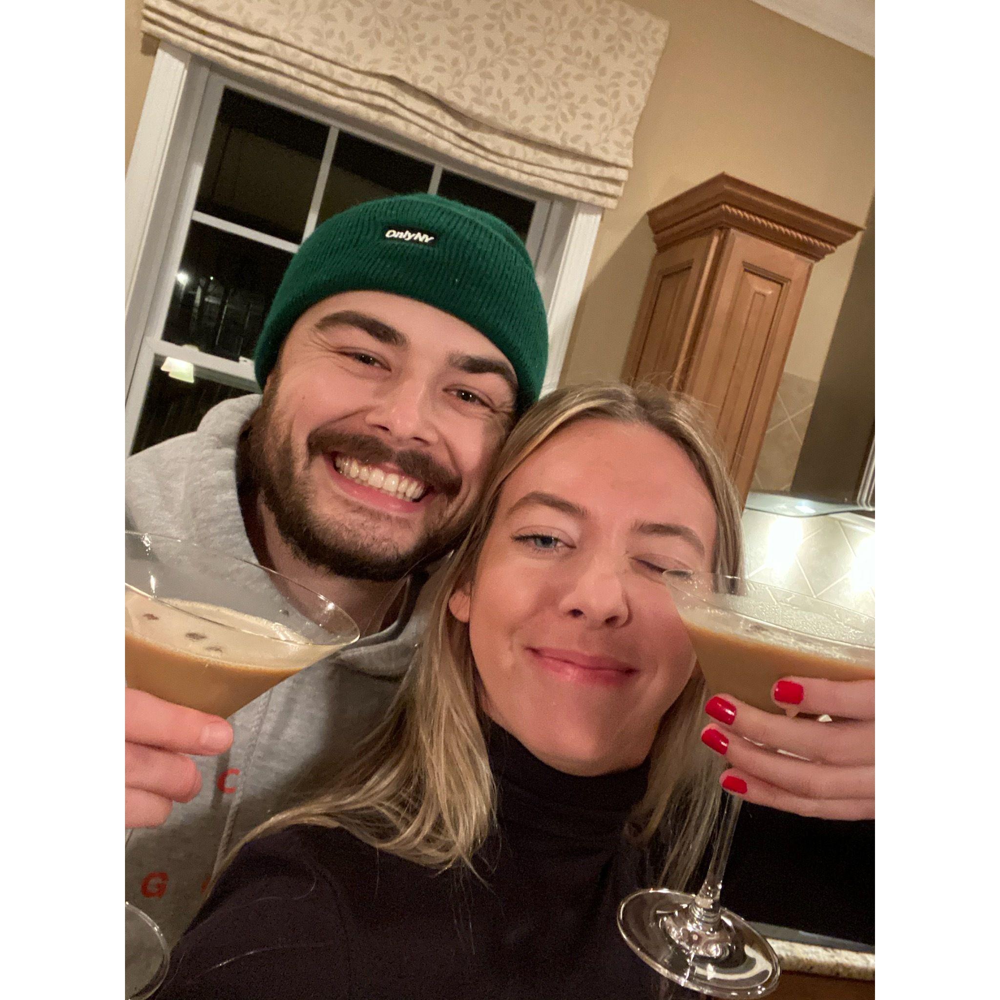 Dustin became quite the bartender over the pandemic