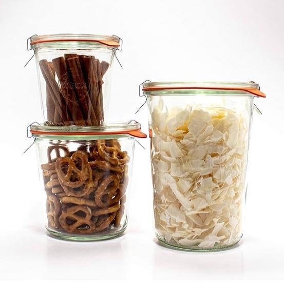 Weck Canning Jars 742 - Weck Mold Jars made of Transparent Glass - Eco-Friendly Canning Jar - Storage for Food, Yogurt with Air Tight Seal and Lid - 1/2 Liter Tall Jars Set - (2 Jars)