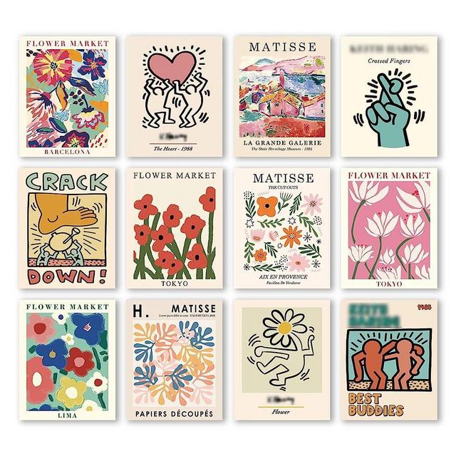 InSimSea 12PCS Matisse Poster, Matisse Wall Art Posters for Room Aesthetic, Flower Market Poster Set, Aesthetic Posters, Famouse Art Exhibition Poster (8"x10" UNFRAMED)