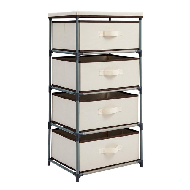 Juvale 4-Tier Tall Closet Dresser with Drawers - Clothes Organizer and Small Fabric Storage for Bedroom