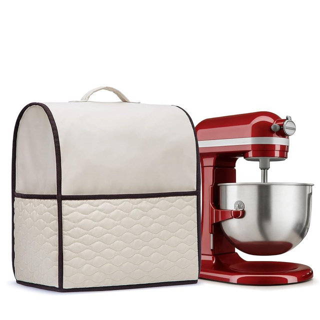YARWO 2026 Upgraded Stand Mixer Cover Compatible with Kitchenaid 5.5/6/7 Quart Bowl-Lift, Mixer Dust Cover with Aluminum Lining and Top Handle for Kitchen Accessories and Attachments, Beige