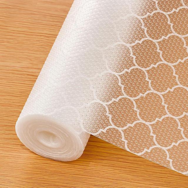 Cooyes Shelf Liner –– Non-Slip Shelf Liners for Kitchen Cabinets – Waterproof Shelf Paper with Modern Pattern – Durable EVA Cabinet Liners (17.7" x 78.7")