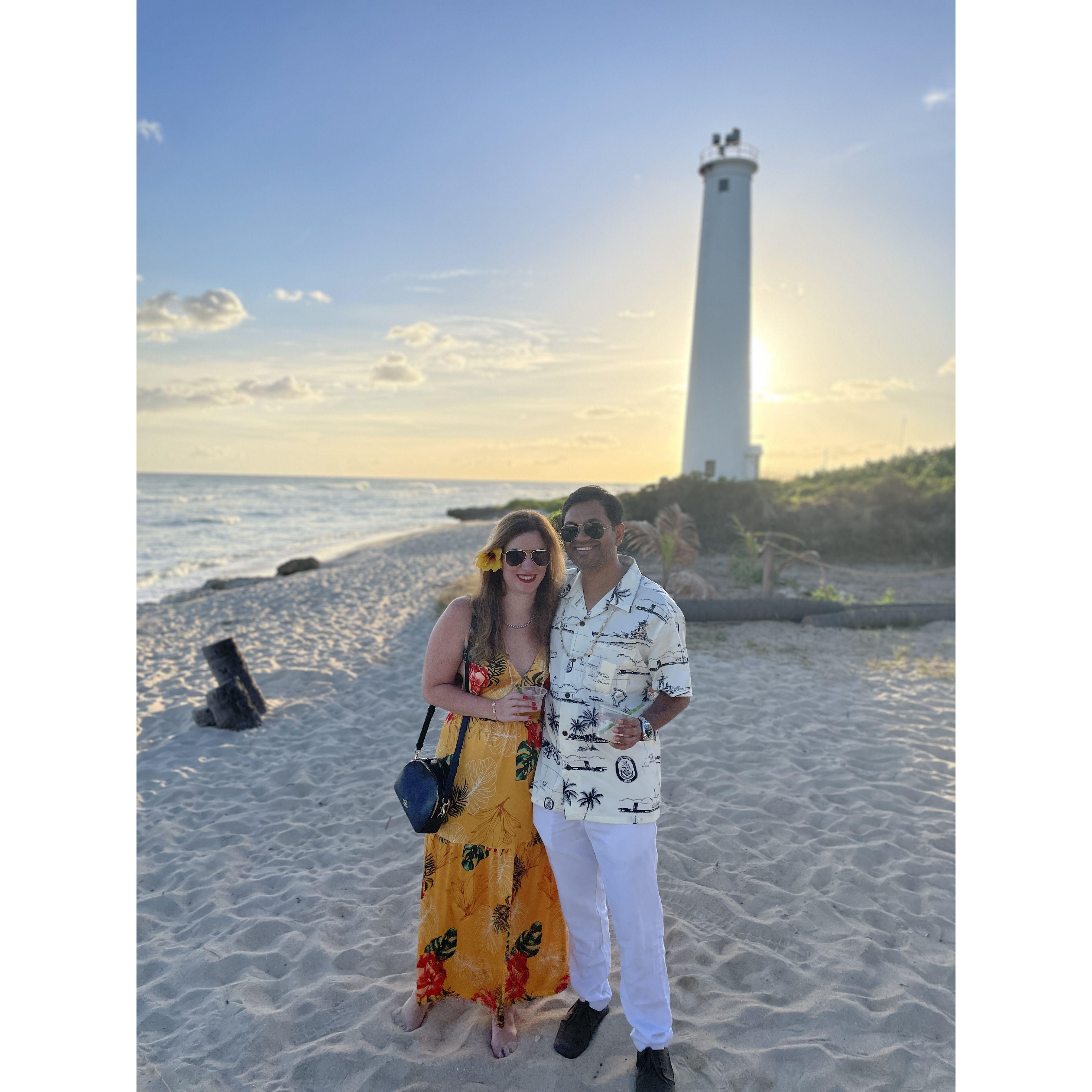 Our first luau together while in Oahu, HI following engagement.