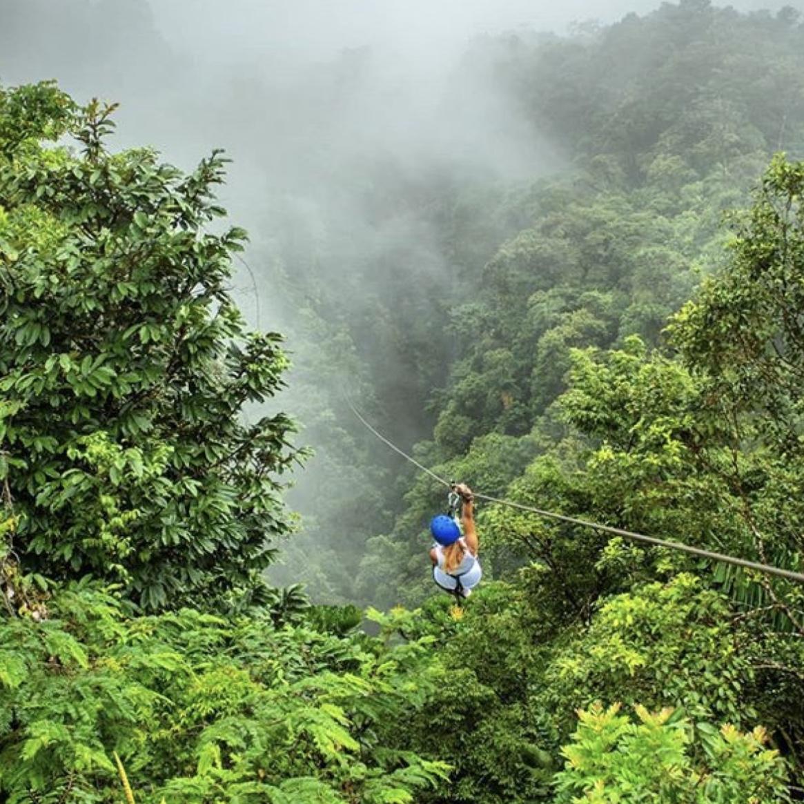 zip lining through Antigua