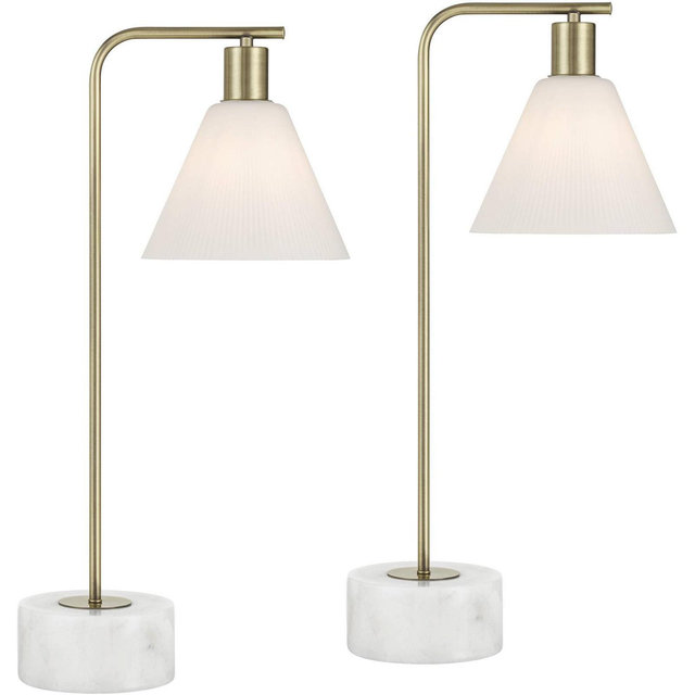 360 Lighting Bella 24 1/2" High Brass 1-Light Table Lamp Set of 2