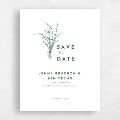 Hunter, Green Wedding Save the Date - Prins Portrait