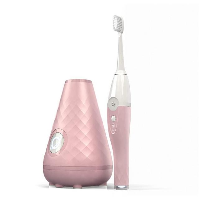 TAO Clean Umma Diamond Sonic Toothbrush and Cleaning Station, Electric Toothbrush with Patented Docking Technology, Ergonomic Handle, Dual Speed Settings, Mauve
