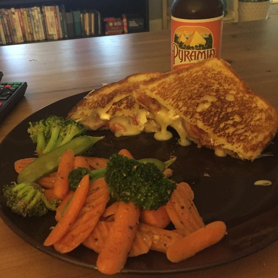 One of the first meals Adrian made me - grilled cheese with melted Brie and strawberry jam