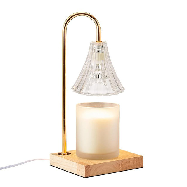 Mikasa Clear Glass Shade Electric Candle Warmer Lamp for Scented Candles, Dimmable Wax Warmer, 5.9x5.9x13.8 Inch