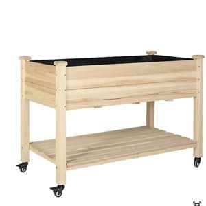 Veikous 47 x 23 x 33 in. Wooden Raised Garden Bed with Lockable Wheels and Liner at Tractor Supply Co