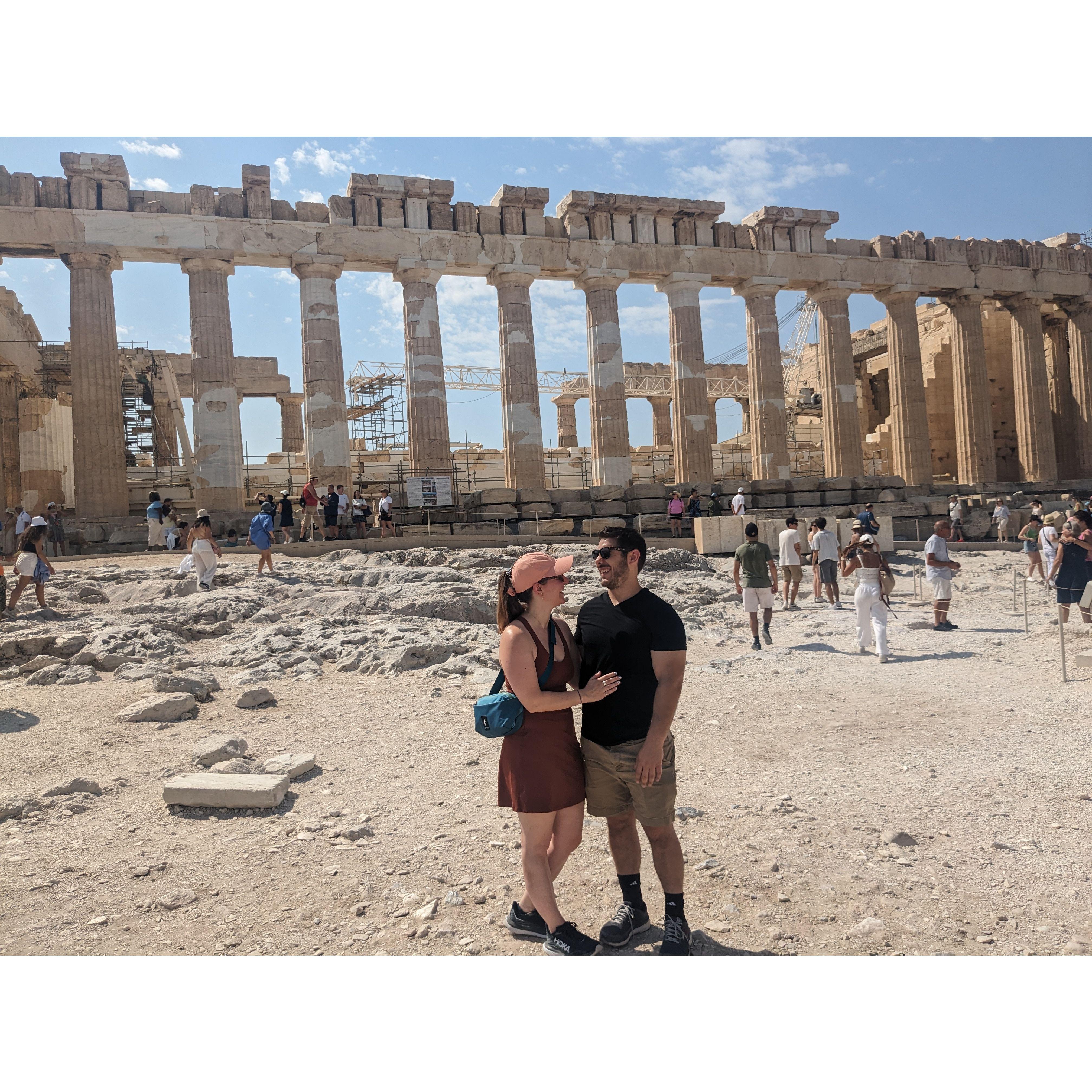 Before the proposal we went up to the acropolis!