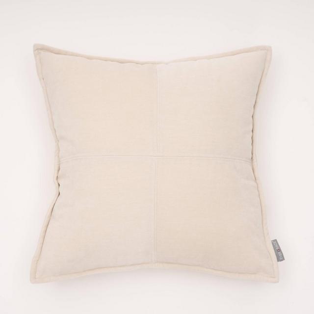 18"x18" Lambent Chenille Square Throw Pillow Cream - Evergrace