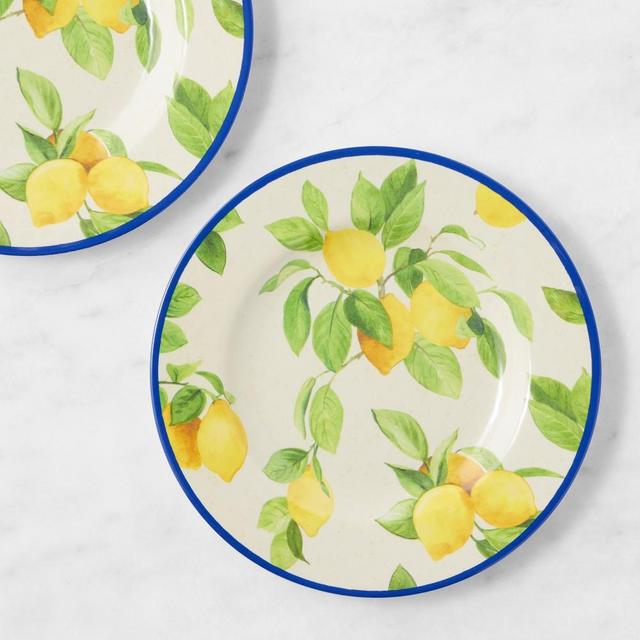 Lemon Outdoor Melamine Salad Plates, Set of 4
