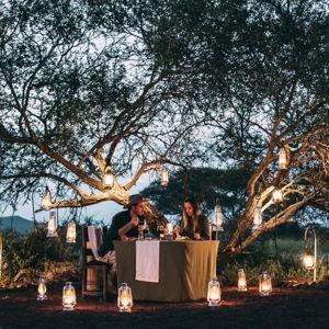 Candlelit safari dinner under the stars in Tarangire National park