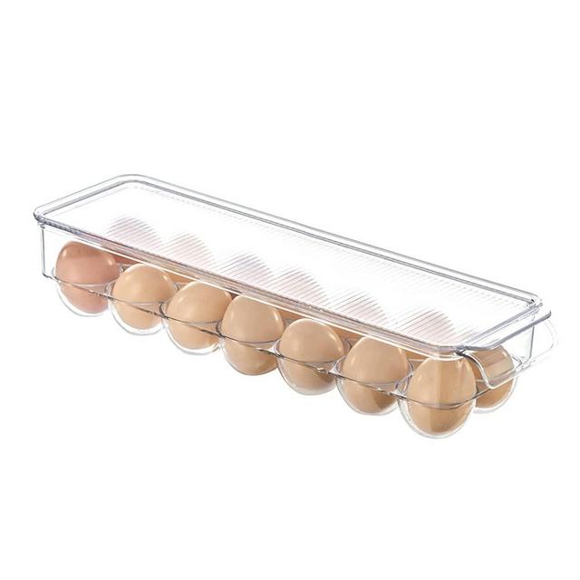 Roham Egg Container For Refrigerator - 14 Egg Container With Lid & Handle, Egg Holder For Refrigerator, Egg Storage & Egg Tray (Pack of 1)