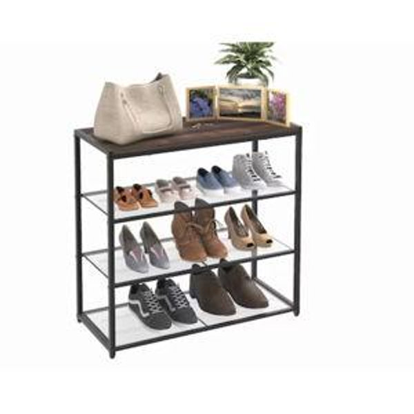 ClosetMaid 26-Inches H 4 Tier 12 pair Black Metal Shoe rack