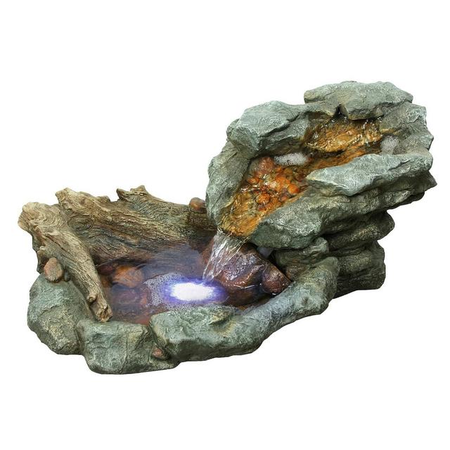 9" Fiberglass Outdoor Fountain Gray/Brown - Alpine Corporation